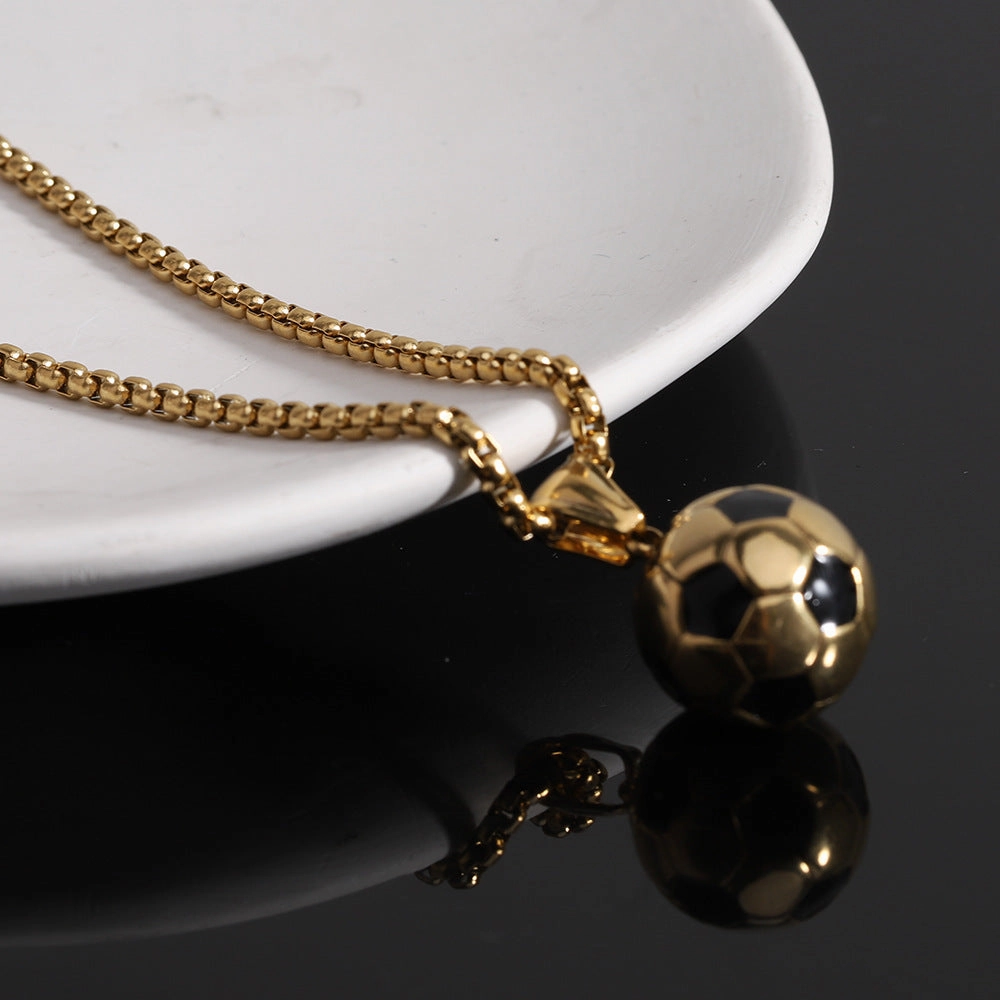 Wholesale 304 Titanium Steel Football Creative Necklaces