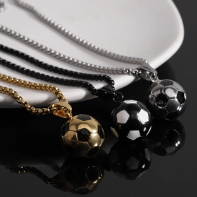 Wholesale 304 Titanium Steel Football Creative Necklaces