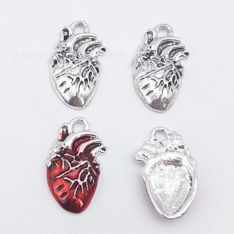 Wholesale 30PCS New Gothic Heart DIY Zinc Alloy Pendant