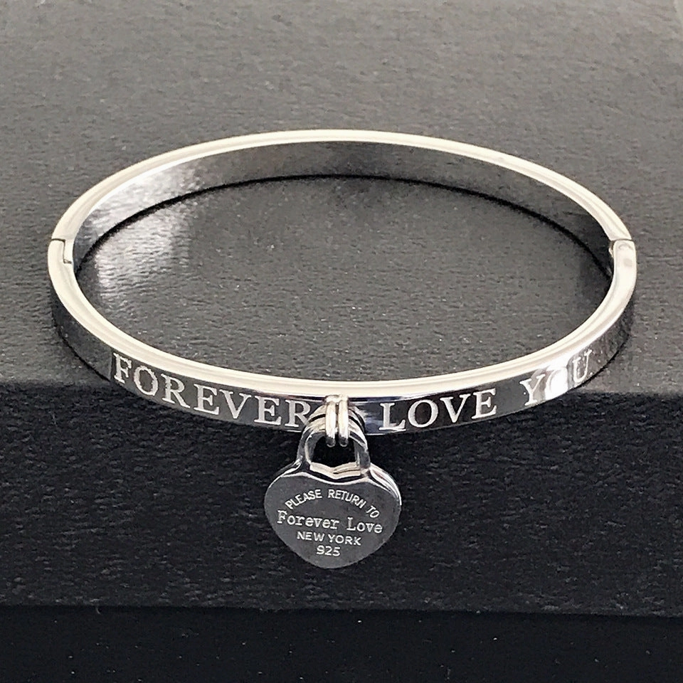 Wholesale 3 Colors Heart Stainless Steel Gold Plated Bracelet