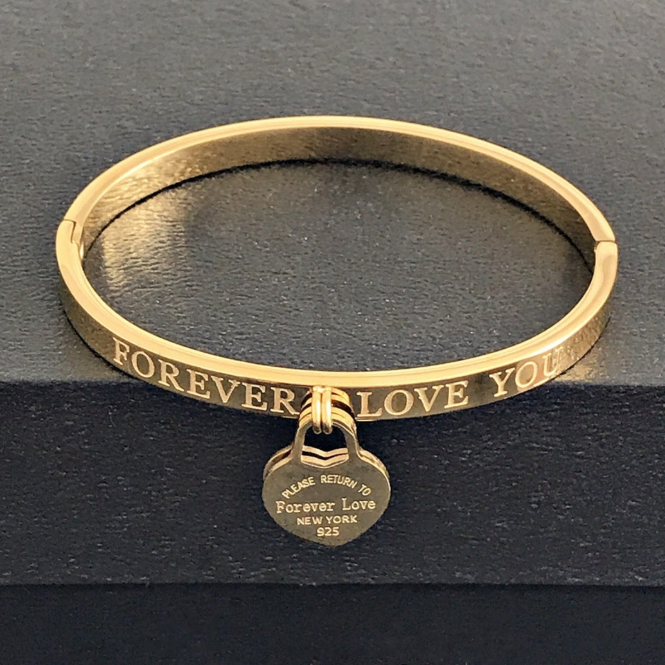 Wholesale 3 Colors Heart Stainless Steel Gold Plated Bracelet