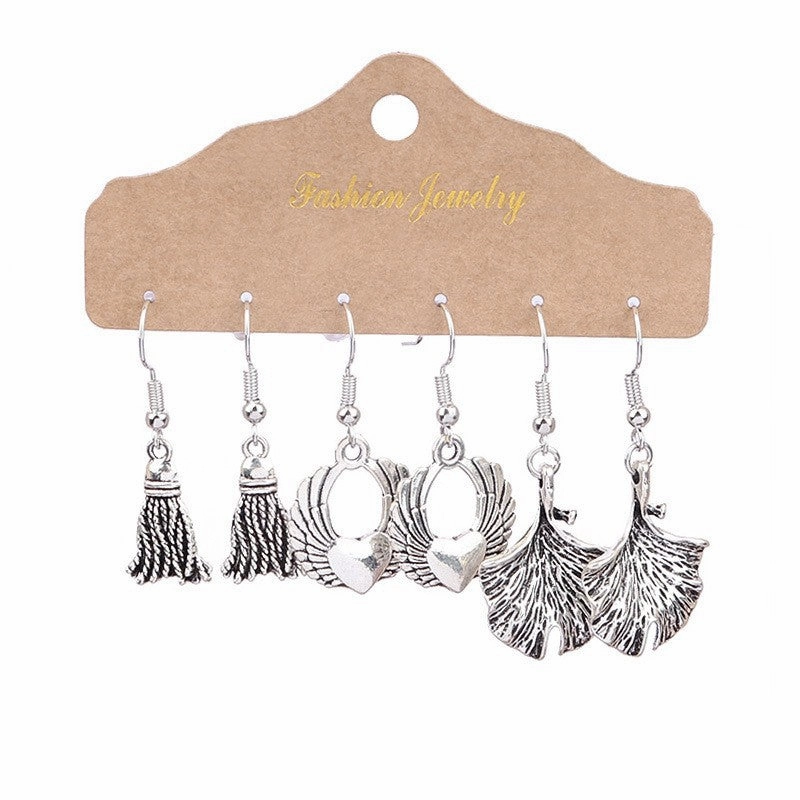 Wholesale 3 Pair Vintage Alloy Earrings