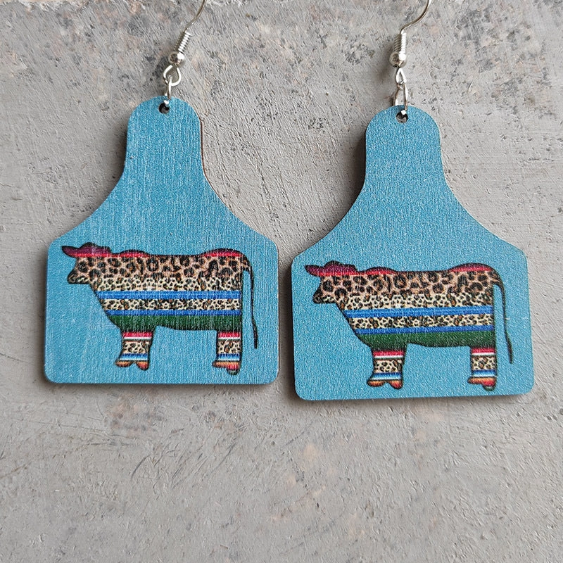 Wholesale 3 Pairs/pack Western Style Aztec Oxwood Brand Earrings