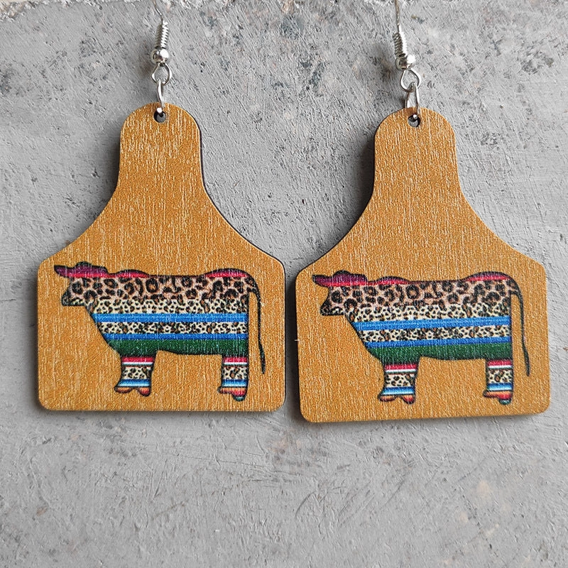 Wholesale 3 Pairs/pack Western Style Aztec Oxwood Brand Earrings