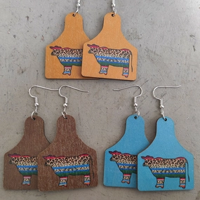 Wholesale 3 Pairs/pack Western Style Aztec Oxwood Brand Earrings