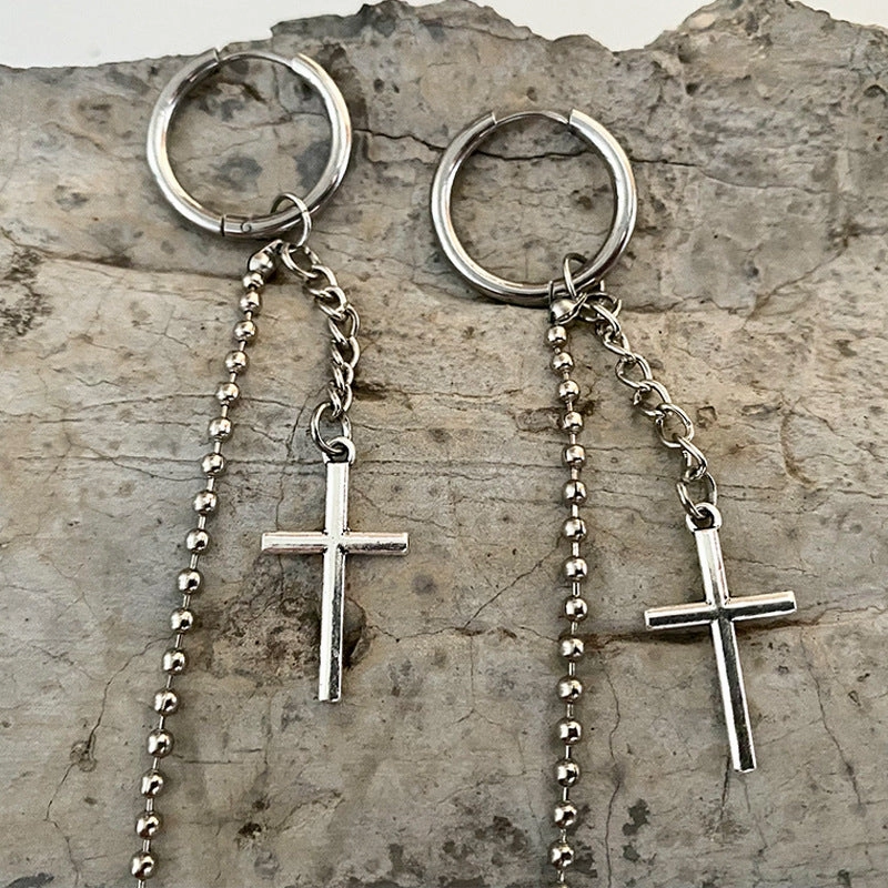 Wholesale 3 Pairs/pack Western Style Cactus Cross Feather Metal Earrings