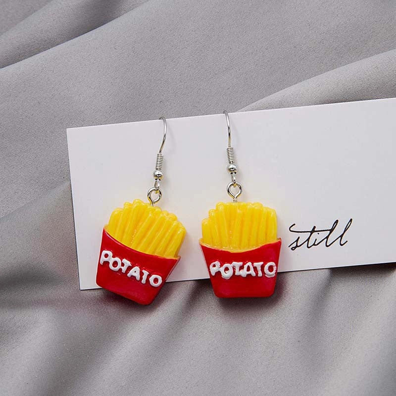 Wholesale 3D Animal Omelette Alloy Earrings
