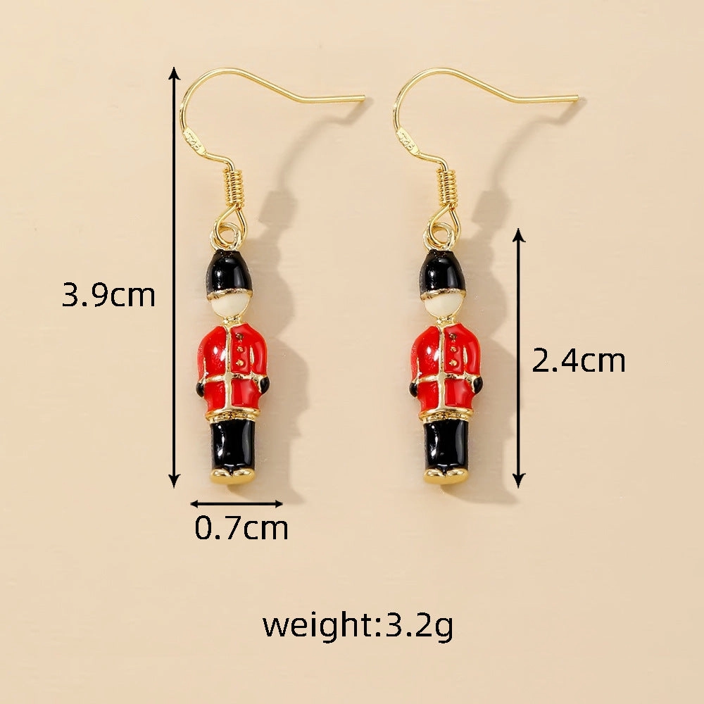 Wholesale 3D Cartoon Guard Boots Alloy Oil Drop Earrings