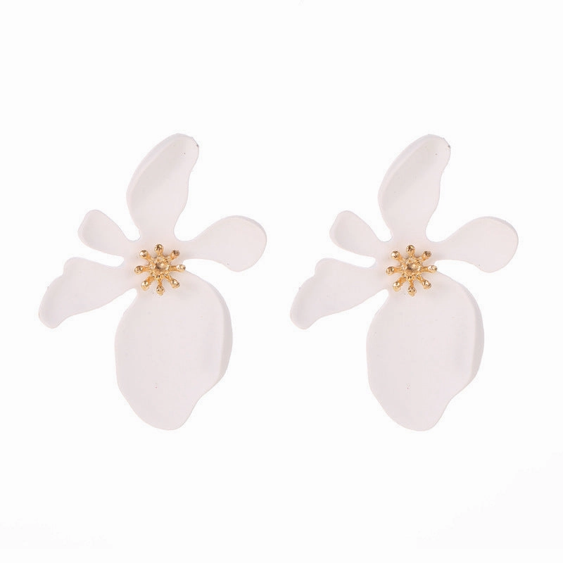 Wholesale 3D Flower Alloy Earrings