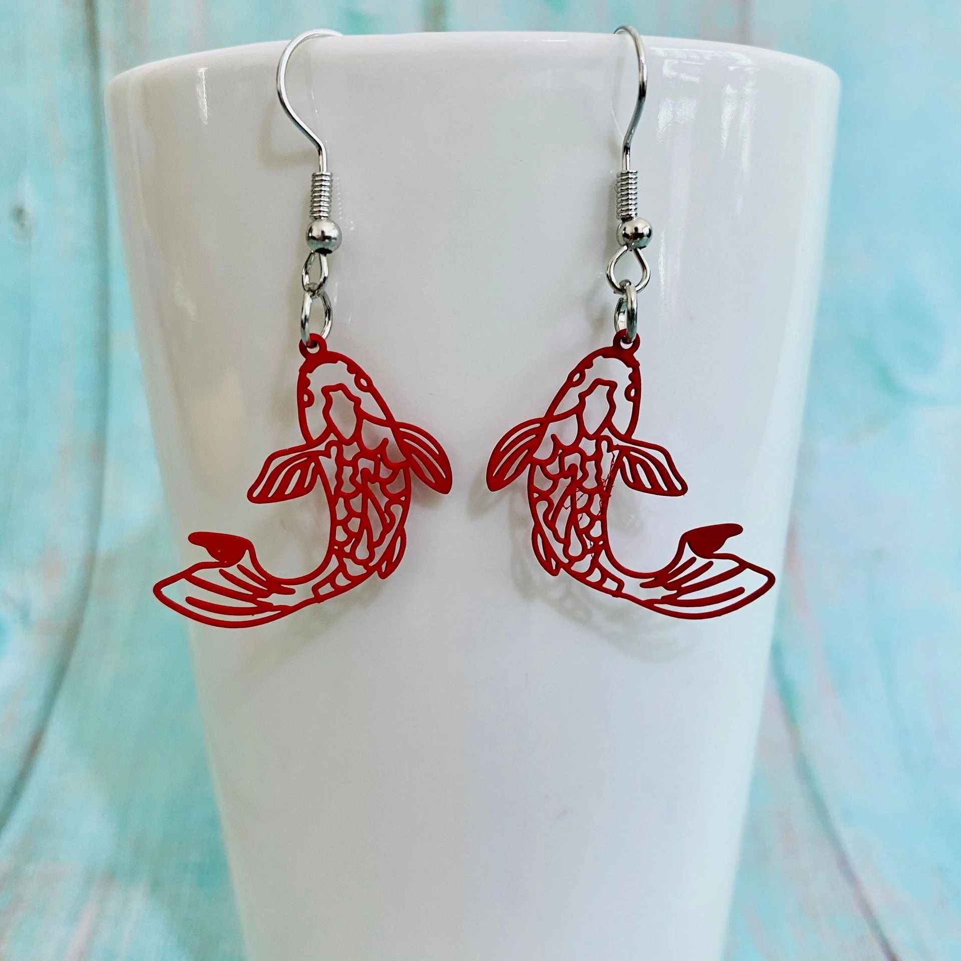 Wholesale 3pair/pack Flamingo Fish Cat Dragonfly Metal Sheet Earrings