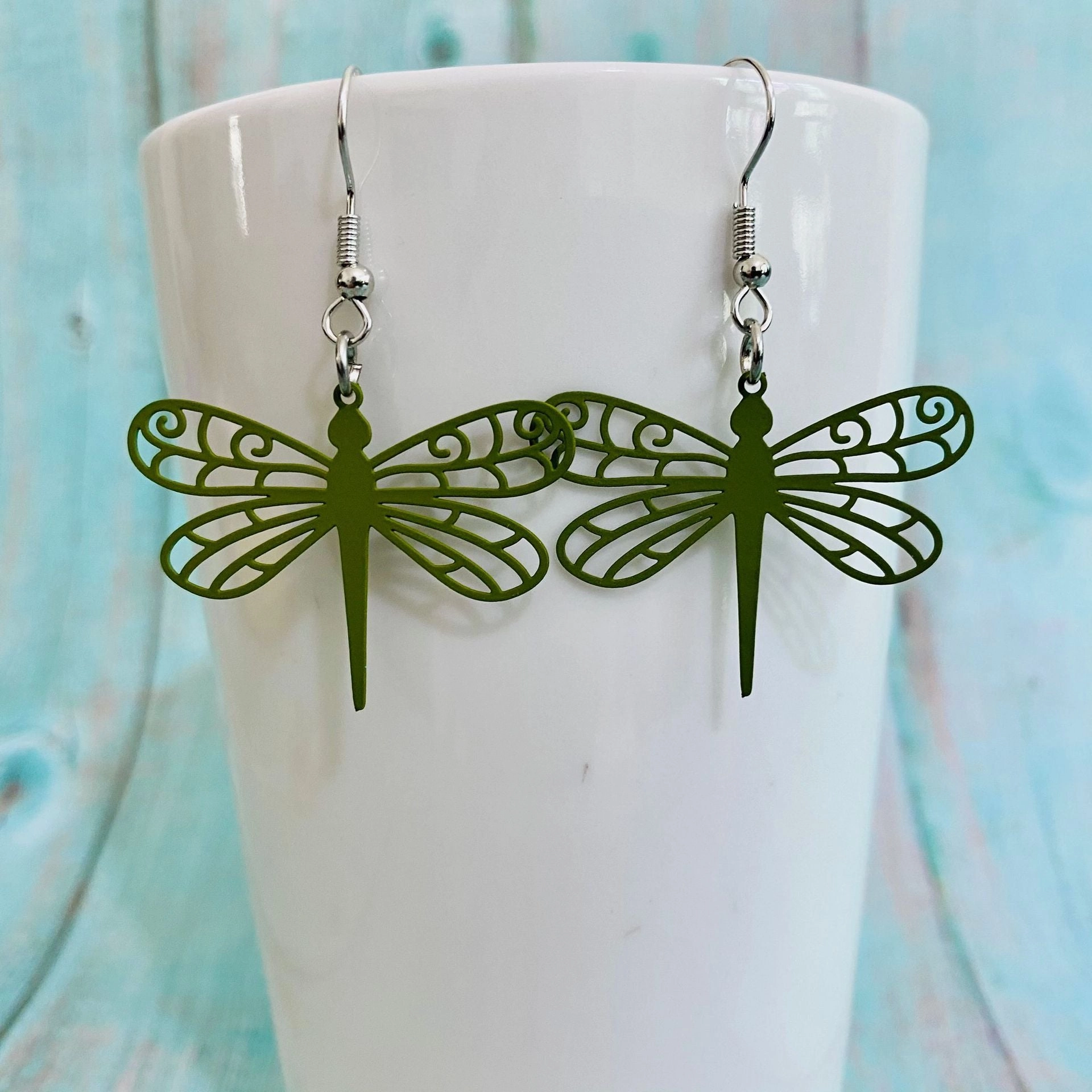 Wholesale 3pair/pack Flamingo Fish Cat Dragonfly Metal Sheet Earrings