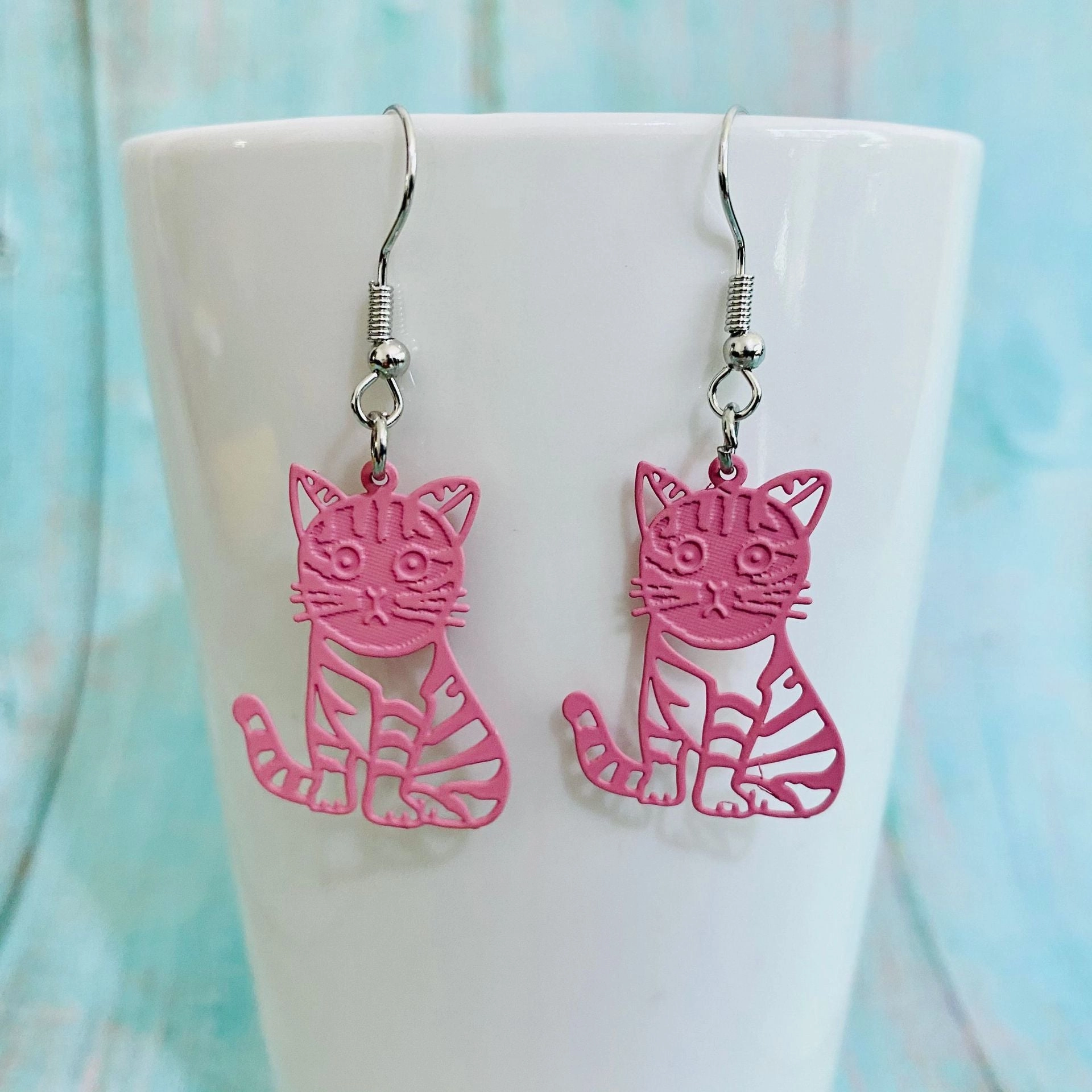 Wholesale 3pair/pack Flamingo Fish Cat Dragonfly Metal Sheet Earrings