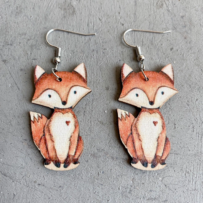 Wholesale 3Pairs/Pack Animal Wood Earrings