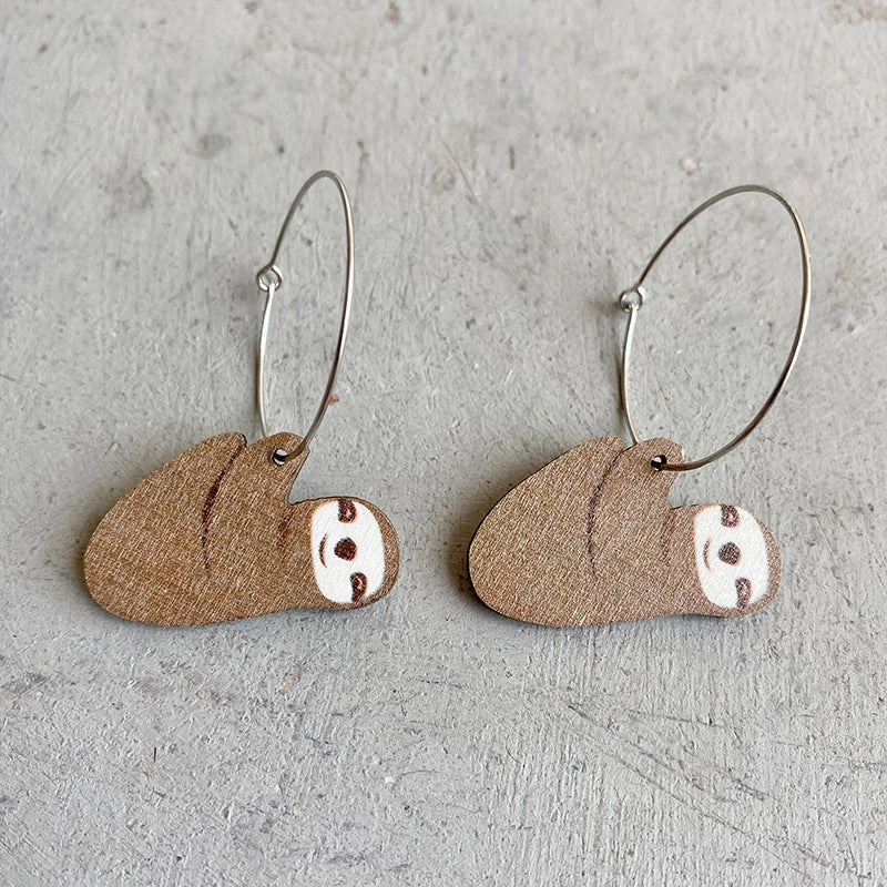Wholesale 3Pairs/Pack Animal Wood Earrings
