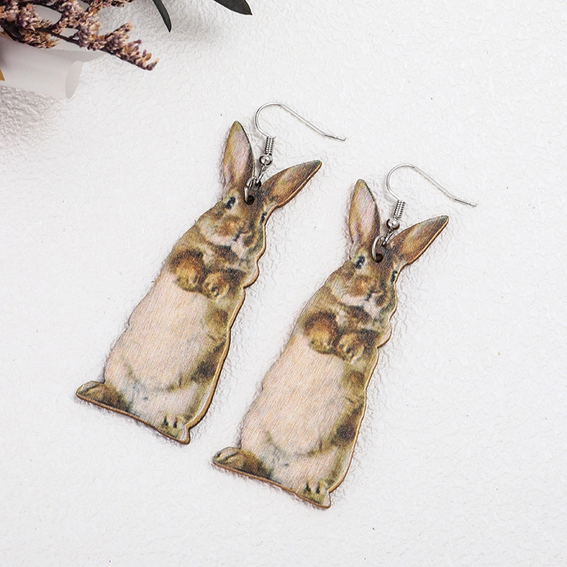 Wholesale 3Pairs/Pack Halloween Animals Western Wood Earrings