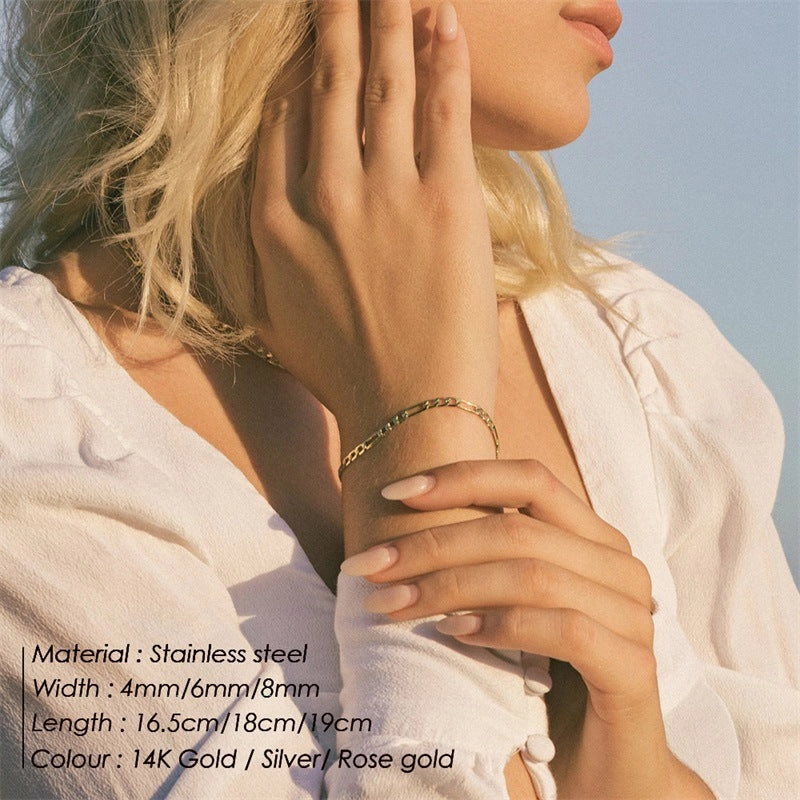 Wholesale 4MM/6mm Stainless Steel Chain Bracelets