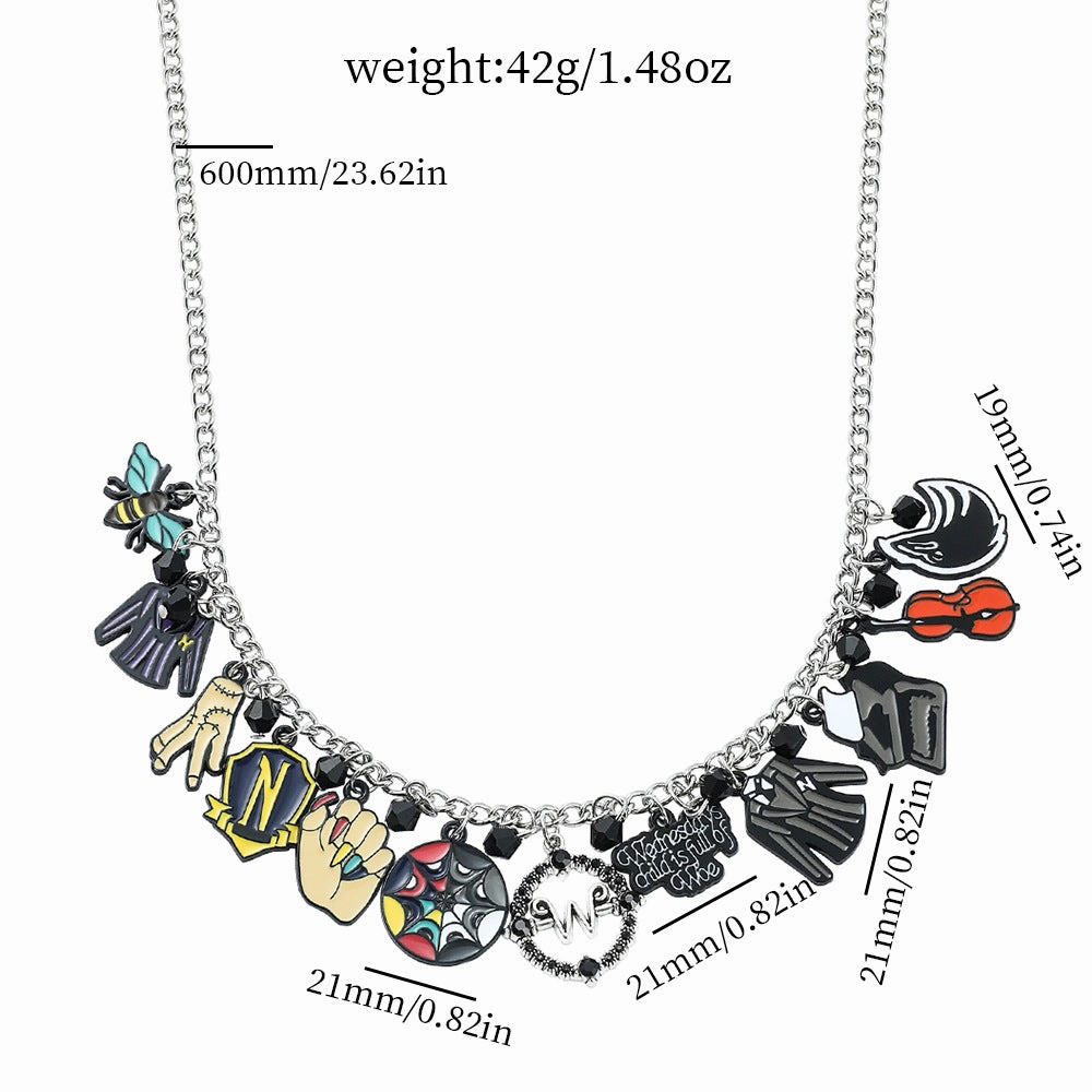 Wholesale 4PCS Black Wednesday Alloy Bracelet