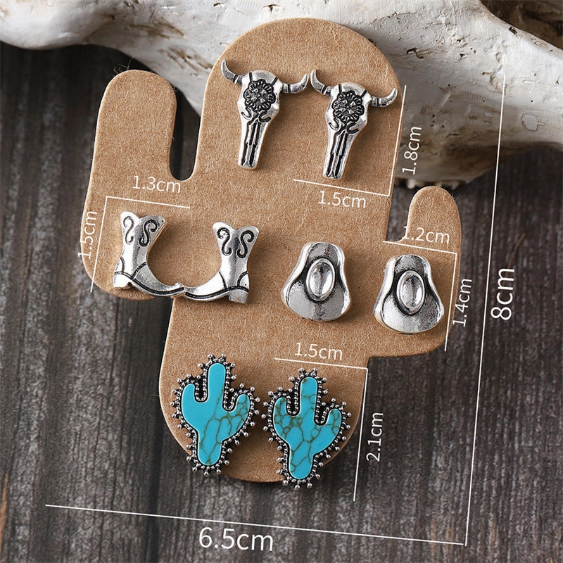 Wholesale 4pcs/pack  Cool Cow Boots, Hat Stud Earrings