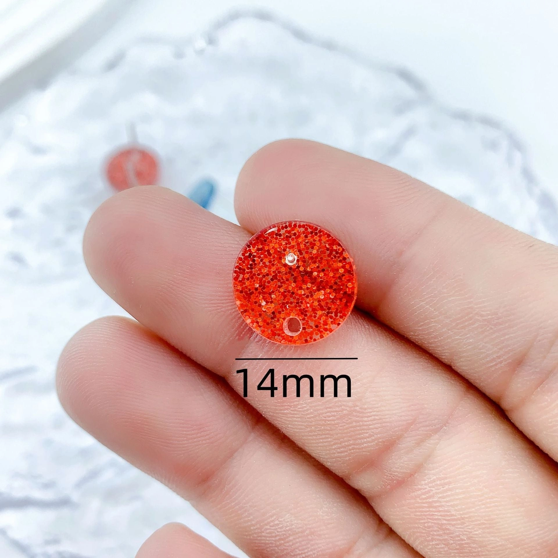Wholesale 50pcs Handmade DIY Acrylic Onion Powder Round Colorful Earrings