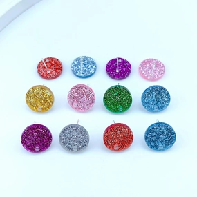 Wholesale 50pcs Handmade DIY Acrylic Onion Powder Round Colorful Earrings