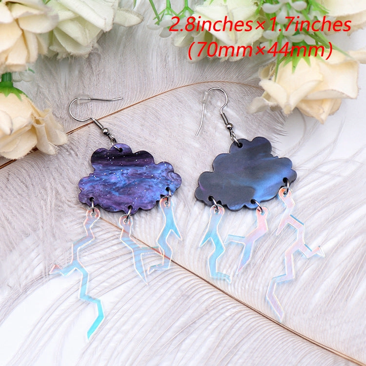 Wholesale 5pairs/pack Cloud Lightning Cute Girl Acrylic Earrings
