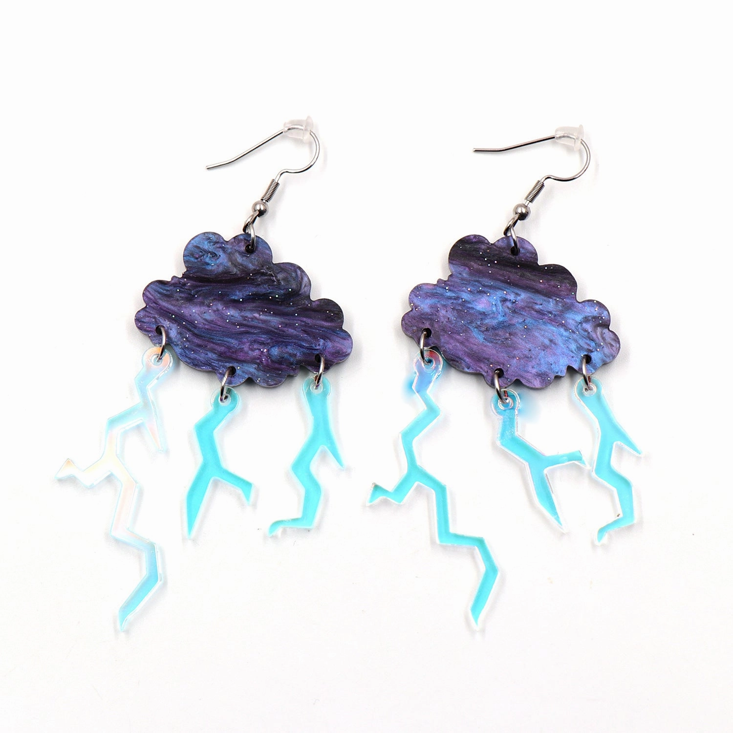 Wholesale 5pairs/pack Cloud Lightning Cute Girl Acrylic Earrings