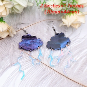 Wholesale 5pairs/pack Cloud Lightning Cute Girl Acrylic Earrings