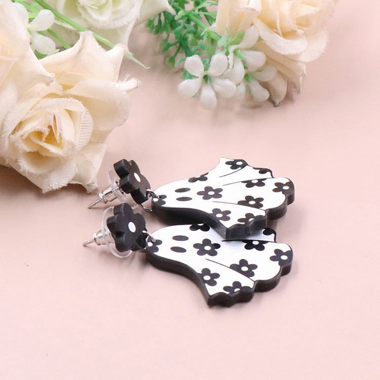 Wholesale 5pairs/pack Flower Ghost Halloween Acrylic Earrings