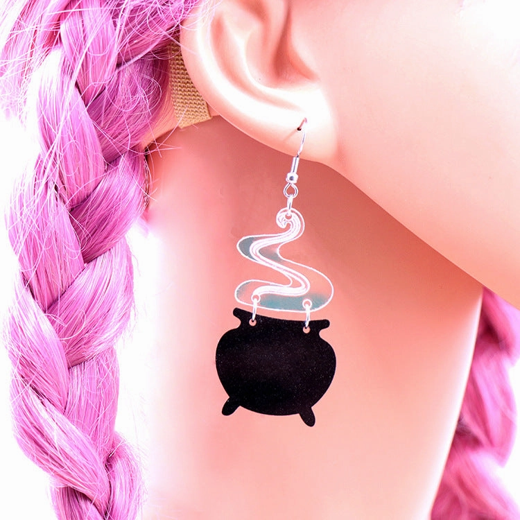 Wholesale 5pairs/pack Halloween Fun Fun Ghost Acrylic Earrings