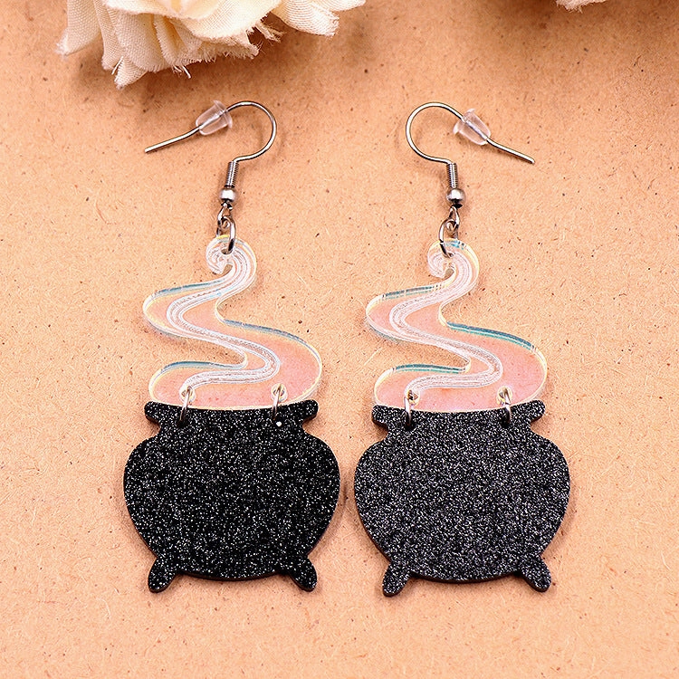 Wholesale 5pairs/pack Halloween Fun Fun Ghost Acrylic Earrings