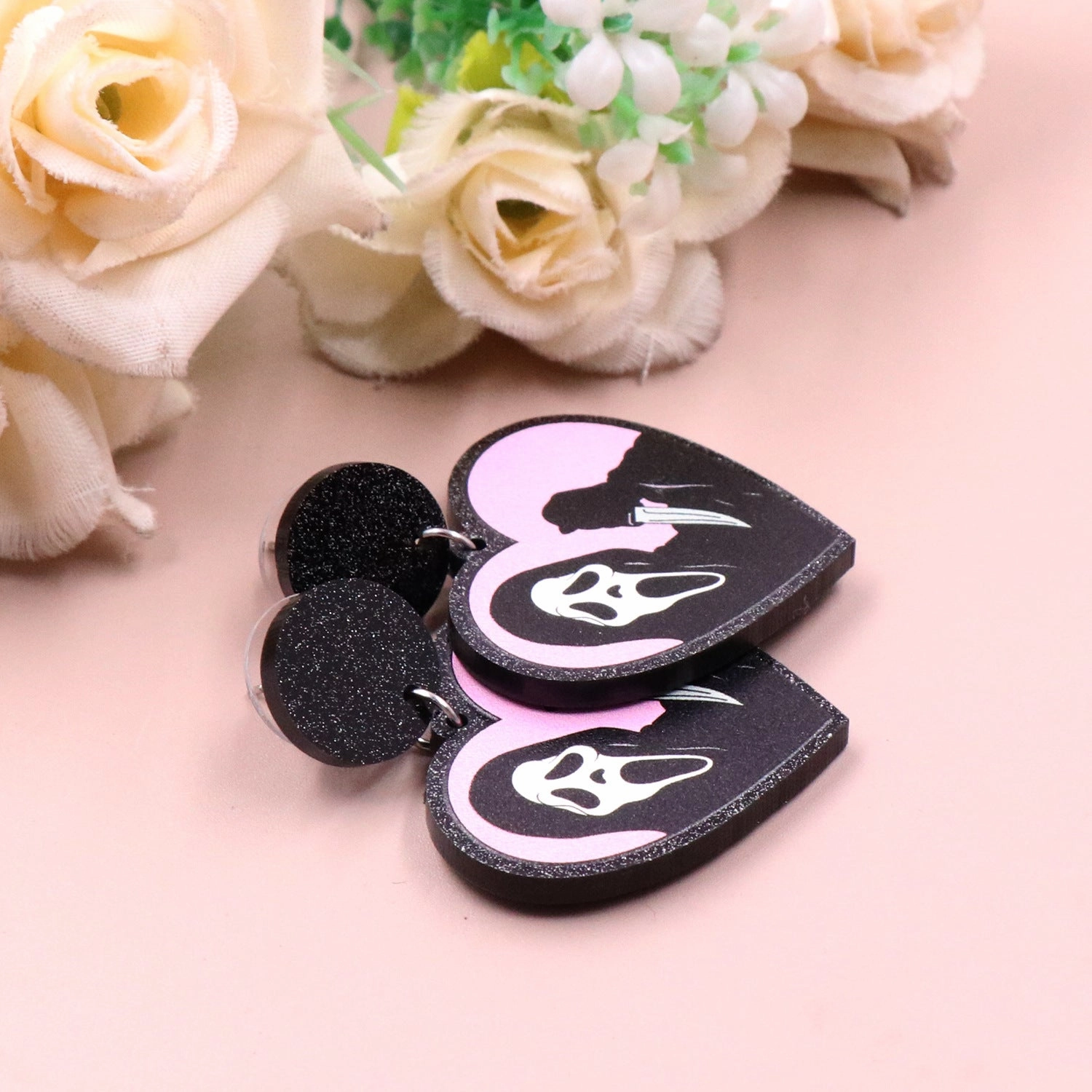 Wholesale 5pairs/pack Love Ghost Terror Halloween Acrylic Earrings