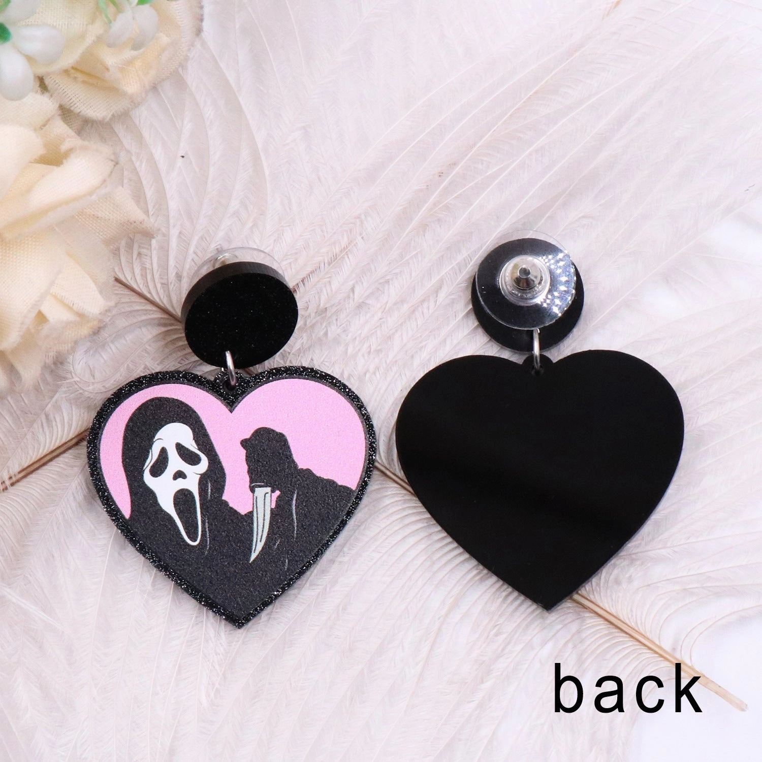Wholesale 5pairs/pack Love Ghost Terror Halloween Acrylic Earrings