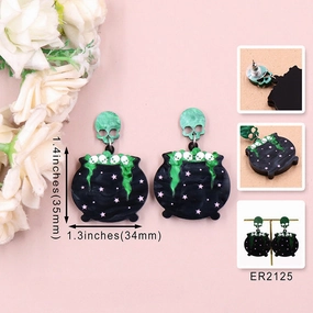 Wholesale 5pairs/pack Witch Hats Halloween Acrylic Earrings