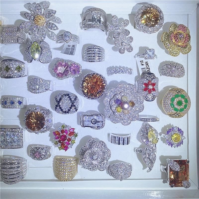 Wholesale 5PCS Colorful Full Zirconia Ring