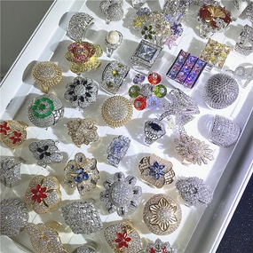 Wholesale 5PCS Colorful Full Zirconia Ring