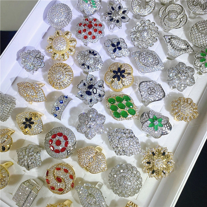 Wholesale 5PCS Colorful Full Zirconia Ring