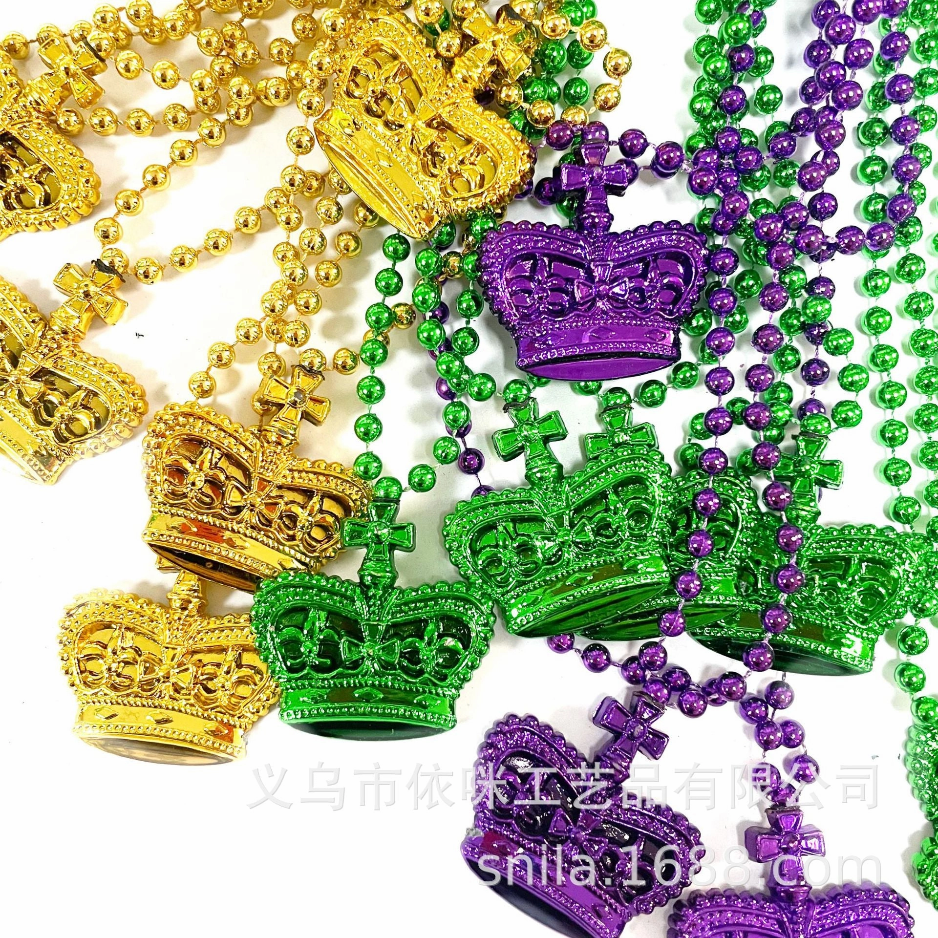 Wholesale 5PCS Mardi Gras Carnival Plastic Bead Necklace