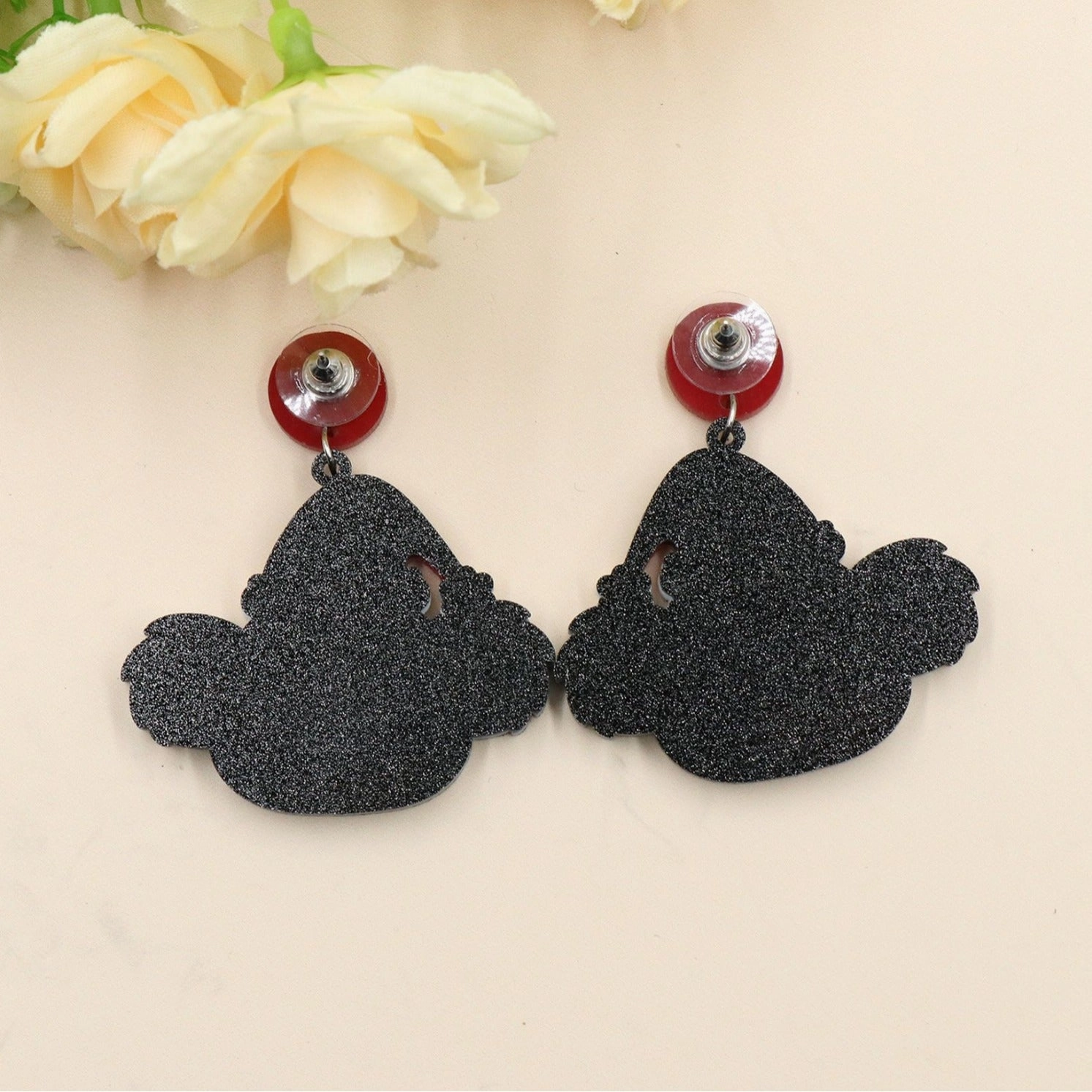 Wholesale 5pcs/pack Christmas Exaggerated Koala Glitter Earrings