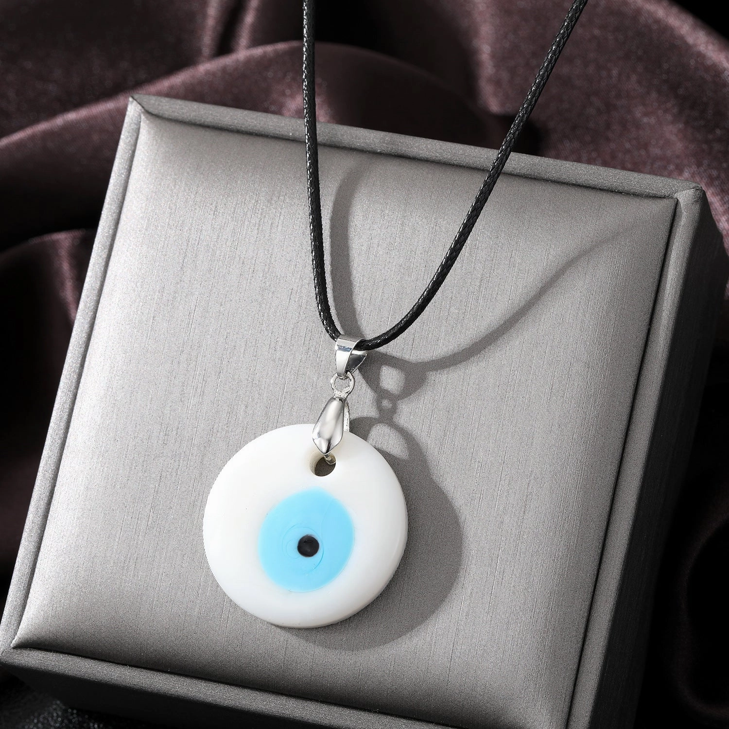 Wholesale 5PCS Vintage Blue Glass Devil's Eye Necklace