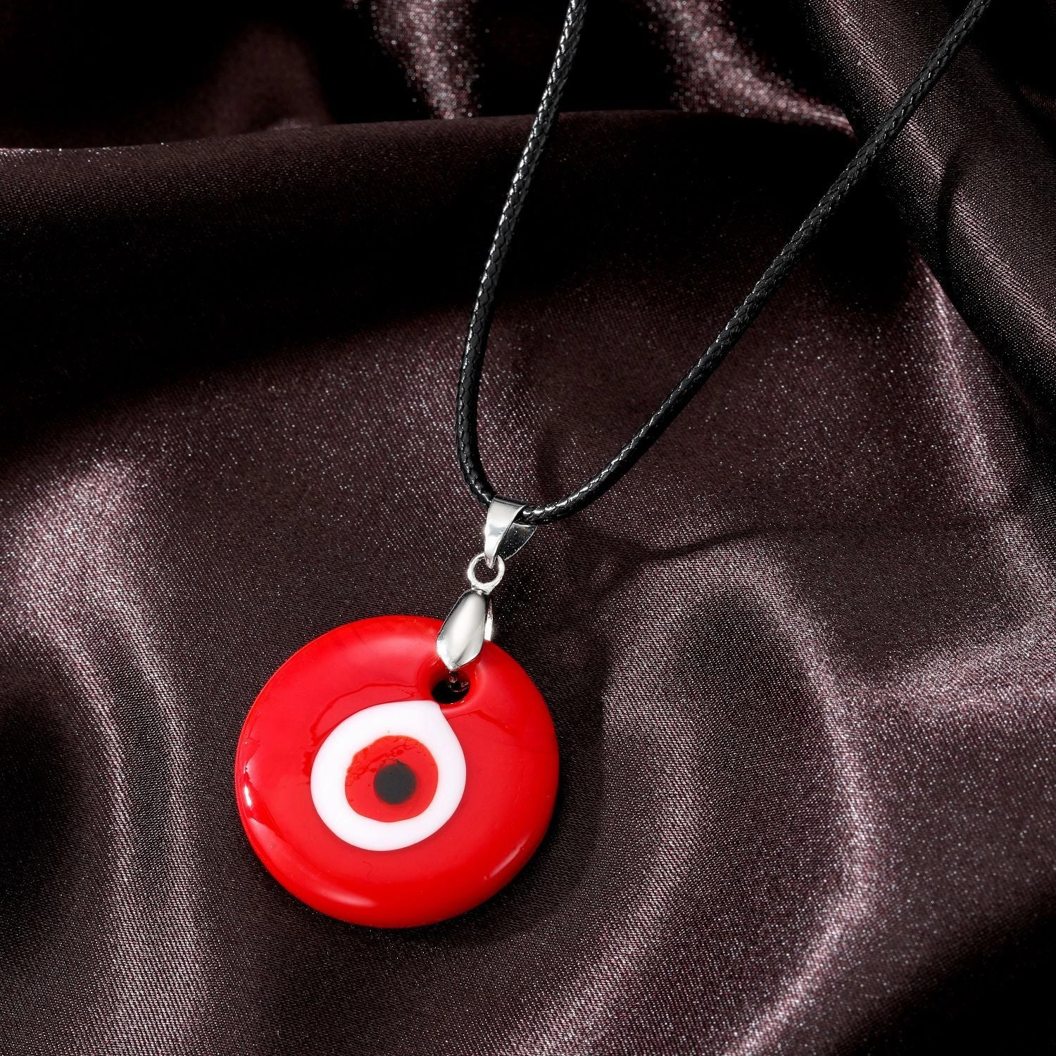 Wholesale 5PCS Vintage Blue Glass Devil's Eye Necklace