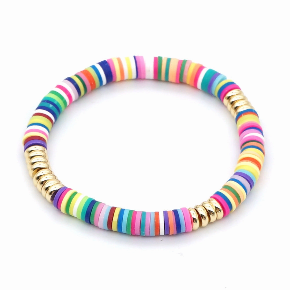 Wholesale 6mm colored polymer clay septa Bracelet