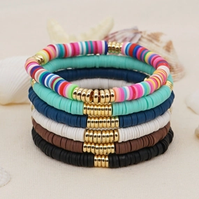 Wholesale 6mm colored polymer clay septa Bracelet