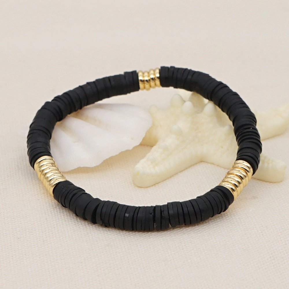 Wholesale 6mm colored polymer clay septa Bracelet