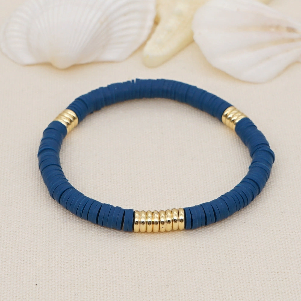 Wholesale 6mm colored polymer clay septa Bracelet