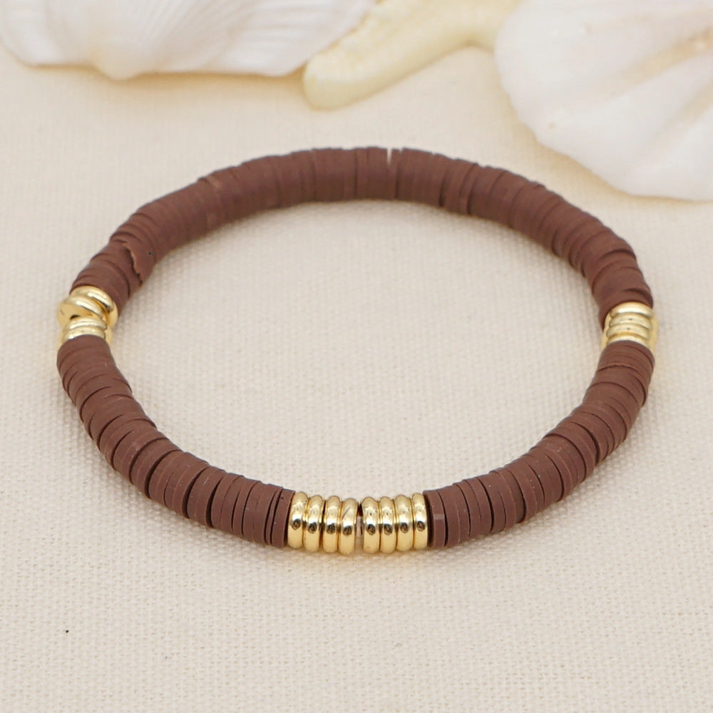 Wholesale 6mm colored polymer clay septa Bracelet