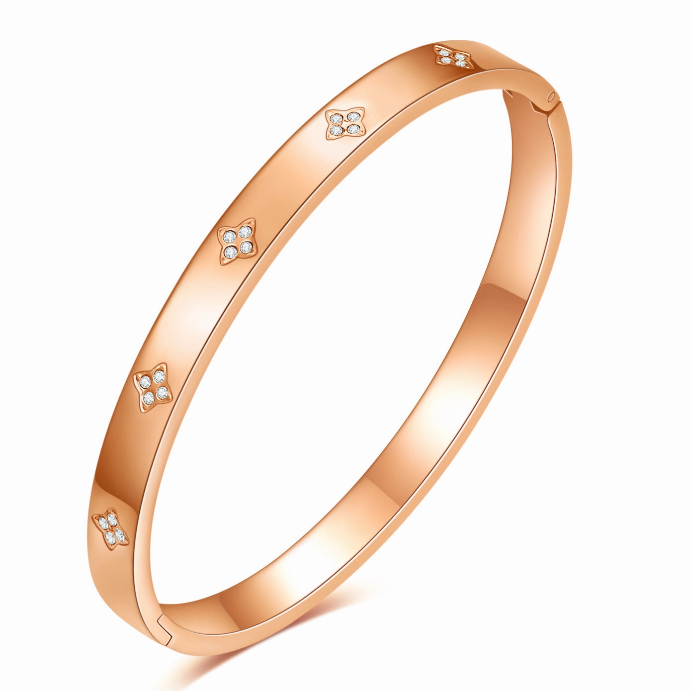 Wholesale 6MM Cross Diamond Opening Titanium Steel Bracelets