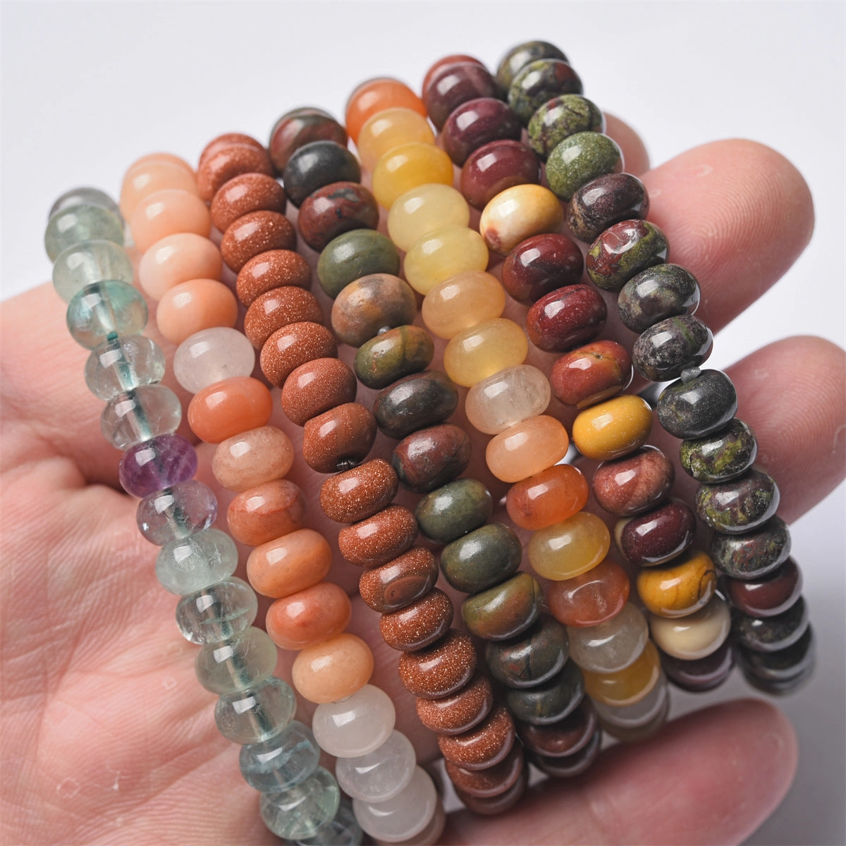 Wholesale  6mm natural stone abacus beads bracelet