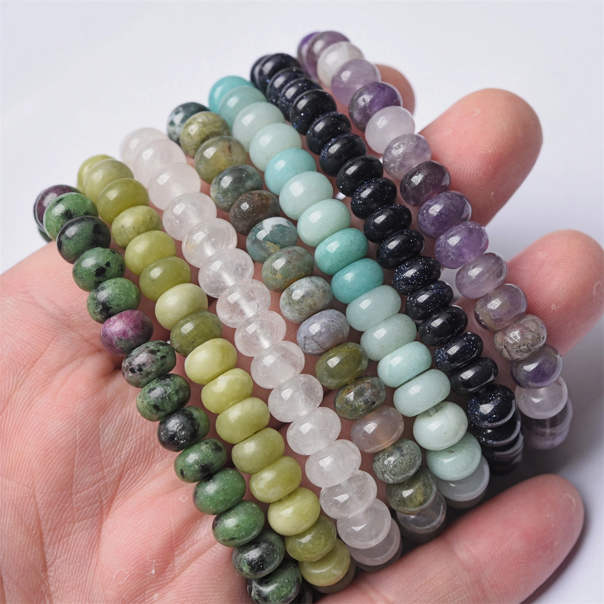 Wholesale  6mm natural stone abacus beads bracelet