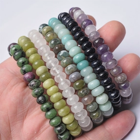 Wholesale  6mm natural stone abacus beads bracelet