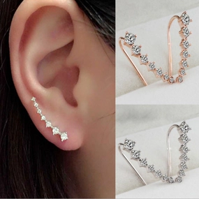 Wholesale 7 Rhinestone Long Alloy Earrings
